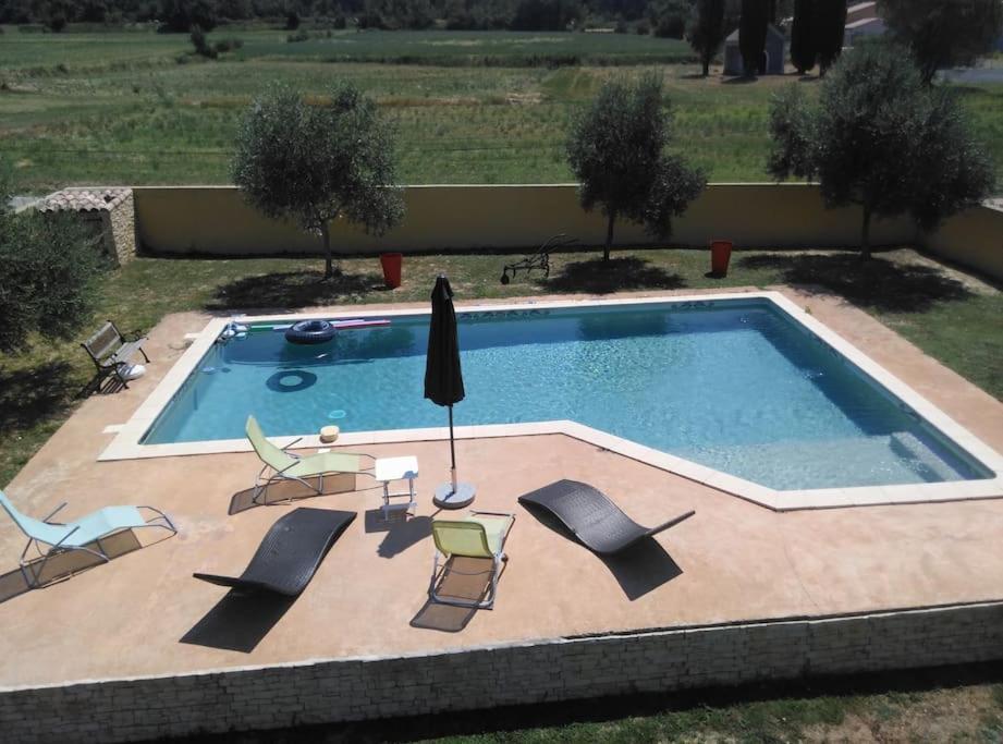 Loue Studio Dans Une Villa Avec Piscine Terrasse Saint-Theodorit Eksteriør billede
